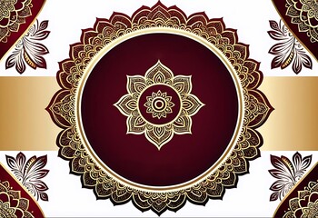 Traditional vintage henna design with frame and copy space for overlay