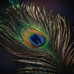 Obraz premium peacock feather close up