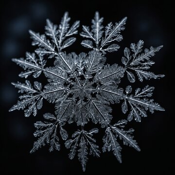 snowflakes on black