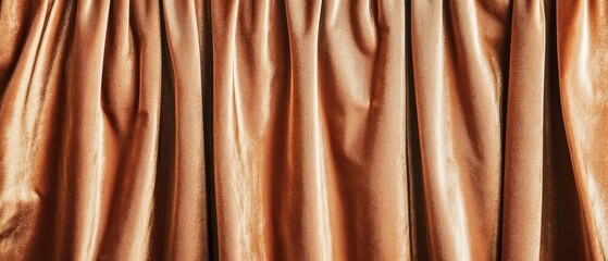 Obraz premium Soft brown velvet fabric wall with delicate folds, warm and elegant aesthetic