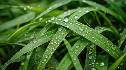 Naklejka premium green grass with dew