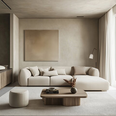 Stylist  neutral toned living room,ai generated 