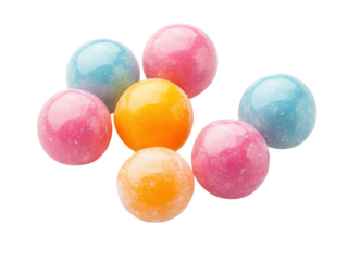 A Delightful Cluster of Colorful Gumballs: A Sweet and Vibrant Treat