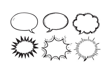 Doodle Speech and Thought Bubble Collection vector