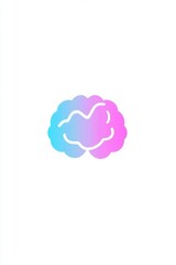 Brain icon design in vibrant pink and blue colors, ideal for neuro topics.