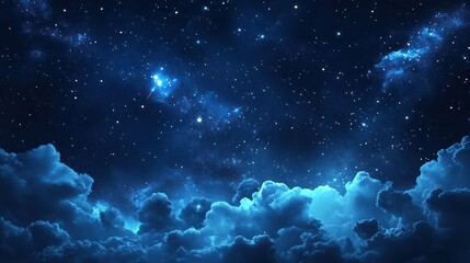 Fototapeta premium Starry night cloudscapes, night sky, cosmic beauty, perfect for wallpapers