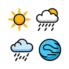 Set of weather element Vector