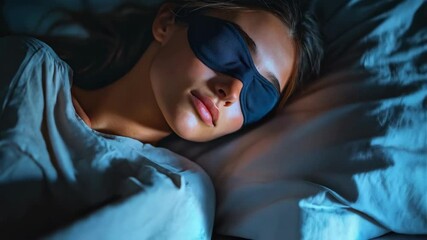 Improving sleep quality with a sleep mask for better rest and relaxation in a cozy bedroom setting
