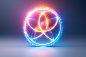 Obraz premium Glowing Neon Light Orb Abstract Art Background