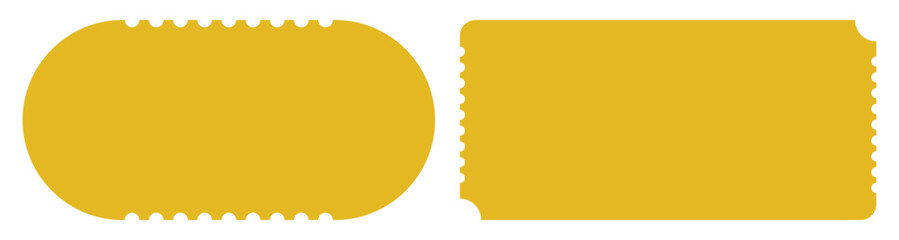 Sleek Pure Gold Color Tickets Vector Illustration