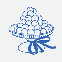 Hand-drawn dessert Illustration. Line art, ink, minimalist style. Vector illustration. Party collection.