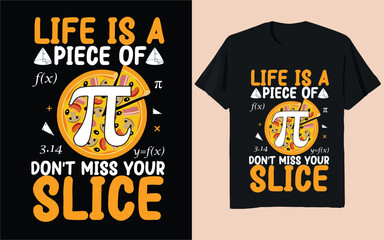 Life is a Piece of Pi – Funny Math & Pizza Typographic Design