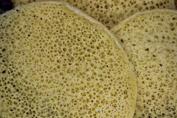 Close-up of moroccan pancake known as Baghrir
