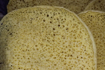 Close-up of moroccan pancake known as Baghrir