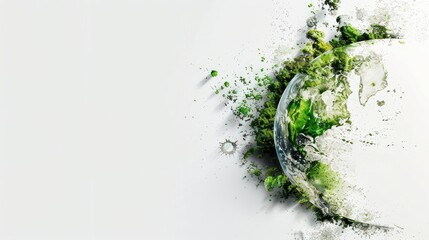 Earth day concept on white background, World environment day.
