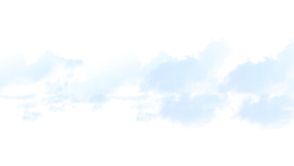 Fluffy clouds cutout on transparent background