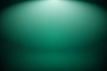 Abstract green gradient studio room background, 3d empty soft smooth blur backdrop like in a room with spot lights shining on the floor or on the stage, vector illustration design for product display