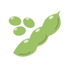 Flat design edamame and edamame beans icon. Vector.