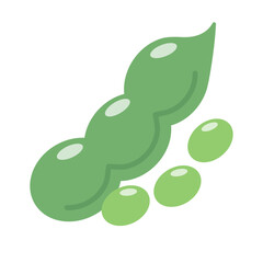 Cute edamame and beans icon. Vector.