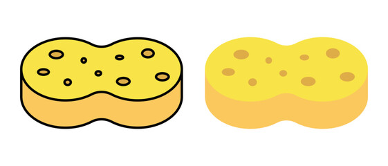 Cleaning sponge icon set. Vector.
