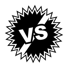 Emphasized black VS icon. Vector.