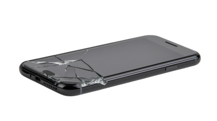 Broken smartphone on plaid fabric, exploring mobile device damage, repair, and tech mishaps