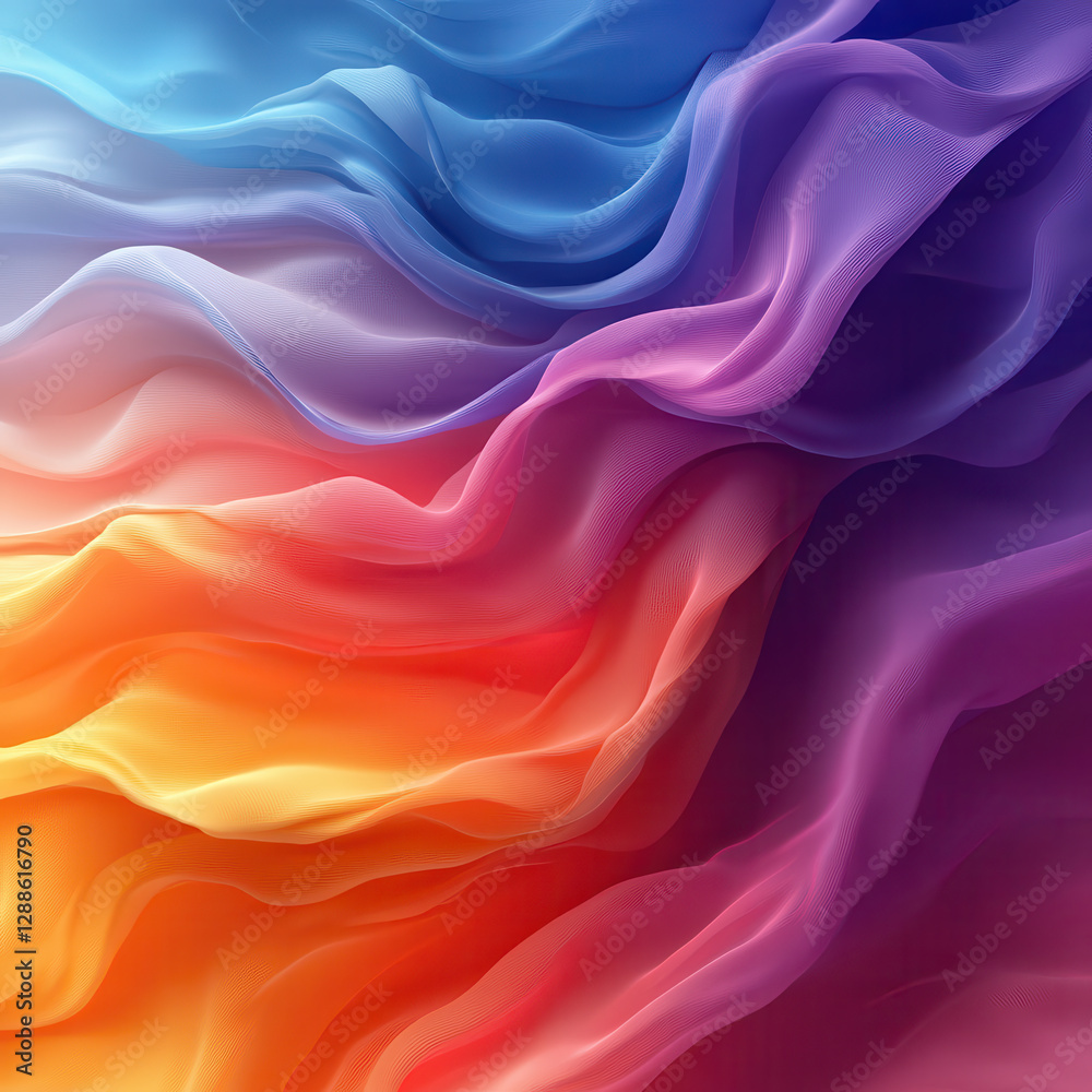 Aufkleber vibrant and fluid artistic rainbow themed backdrop with softly blended colors creates mesmerizing vi