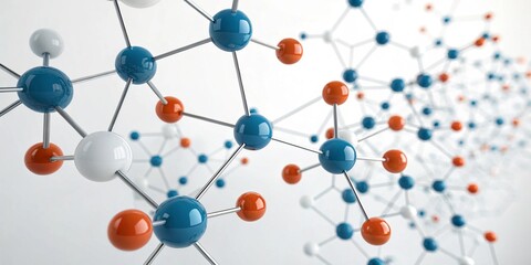 Obraz premium a vibrant molecular structure background with interconnected spheres in soft colors 