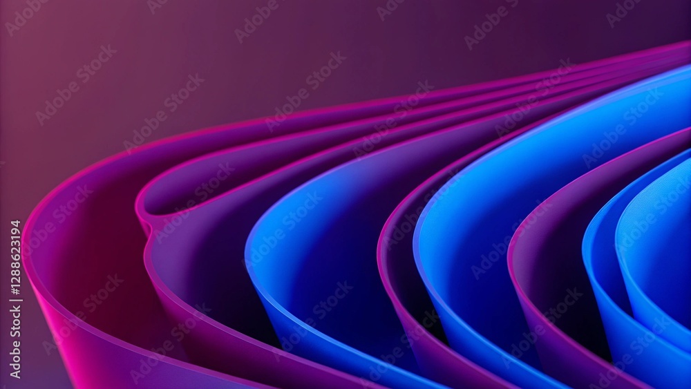 Poster abstract flowing elements with neon led illumination. cyber, futuristic background. abstract futuris