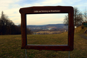 Aussicht vom Peterberg bei Braunshausen in der Gemeinde Nonnweiler im Landkreis St. Wendel im...