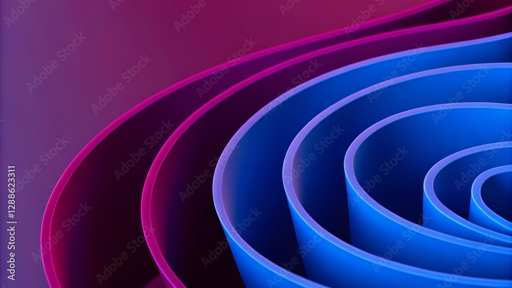 Poster abstract flowing elements with neon led illumination. cyber, futuristic background. abstract futuris