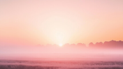 Obraz premium A peaceful and serene sunrise over a calm landscape. Perfect for themes related to tranquility, nature, and morning inspiration