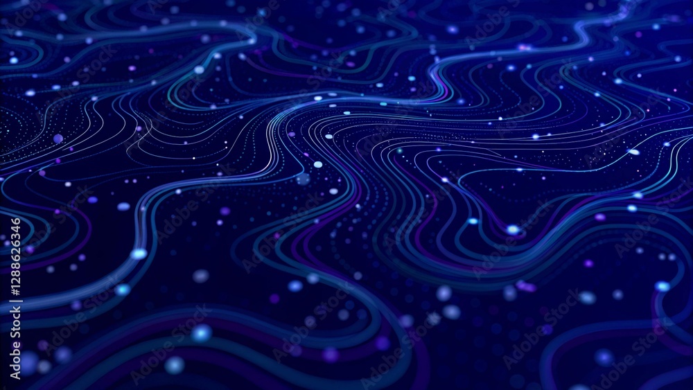 Poster abstract digital background from rounded colored lines. big data visualization. 3d rendering. abstra