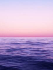 Obraz premium Tranquil seascape: gentle waves mirroring a pastel sky, blending hues of lilac and soft pink