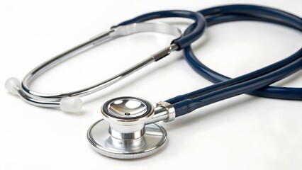 Medical stethoscope on white background. Created with Ai