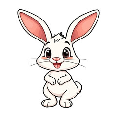 Cute rabbit vector illustration isolated on white background