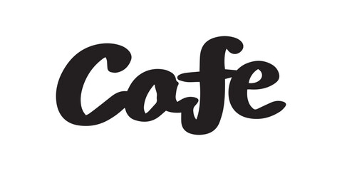 「Cafe」の手書き文字　ベクターイラスト