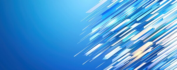 A vibrant blue background with dynamic streaks of light, creating a sense of movement and energy.