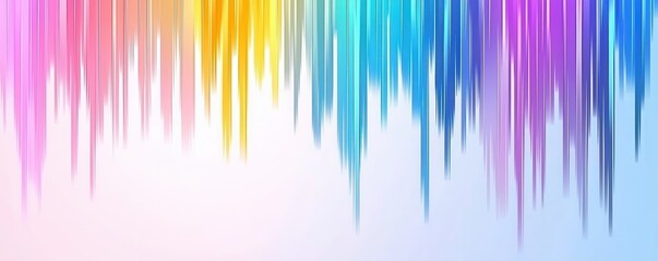 A vibrant wave pattern showcasing a gradient of colors from pink to yellow to blue, resembling sound waves or abstract art.