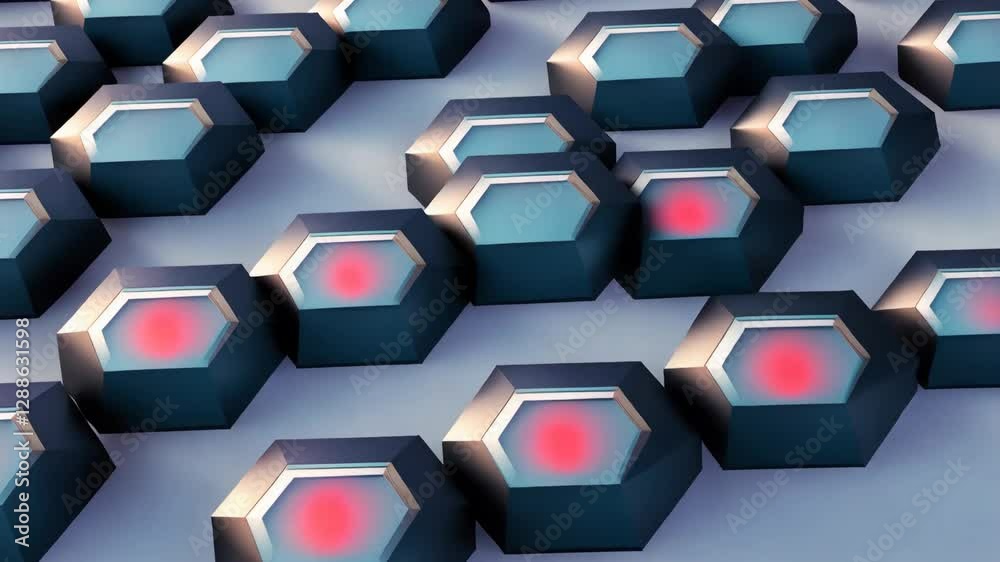 Aufkleber a blue and white hexagonal pattern. the blue is the color of the hexagon. the white is the backgroun