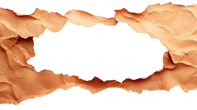 Closeup of torn paper with hole, abstract texture and background torn