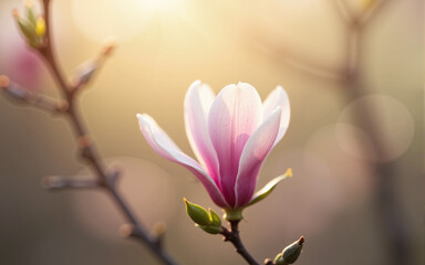 Obraz premium pink magnolia flower