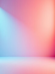 Fototapeta premium A serene gradient background transitions from cool blue to warm pink, creating a soft, dreamlike effect