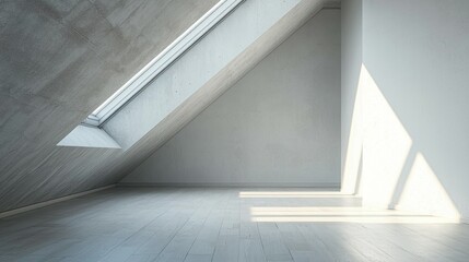 Obraz premium Modern minimalistic interior with natural light and angular walls