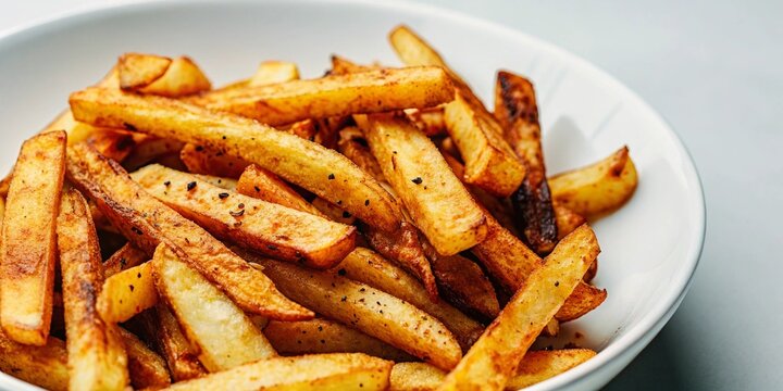 "Elegant White Plate Containing Crispy French Fries with Dipping Sa"Elegant White Plate Containing Crispy French Fries with Dipping Sauce"

uce"

