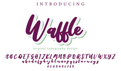 Waffle Font Stylish brush painted an uppercase vector letters, alphabet, typeface