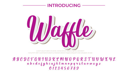 Waffle Font Stylish brush painted an uppercase vector letters, alphabet, typeface