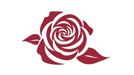 silhouette red rose vector illustration