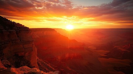 Fototapeta premium Dramatic Sunset Over the Grand Canyon Landscape