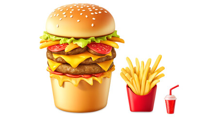 hamburger and fries